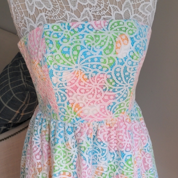 Lilly Pulitzer Colorful Lace Dress Size 2 - Picture 8 of 8